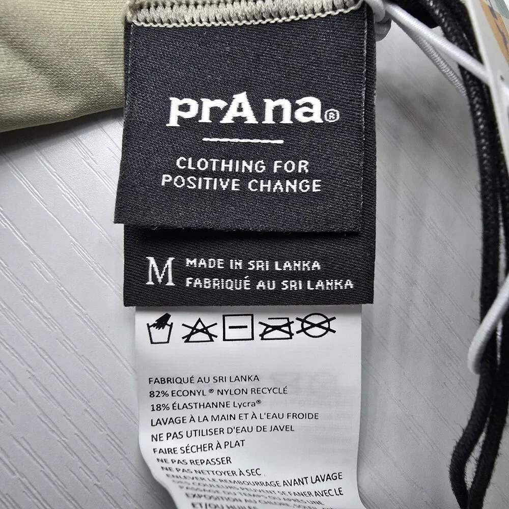 NWT PrAna Women's Size Medium Bikini Top Willow Falls/ Reversible Quick Drying
